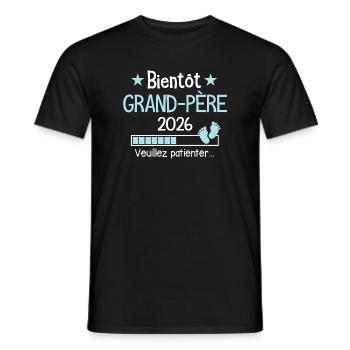 Bientôt grand-père 2026 cadeau futur papi - T-shirt homme - noir - Devant - AI Model Male 178 light (178cm)