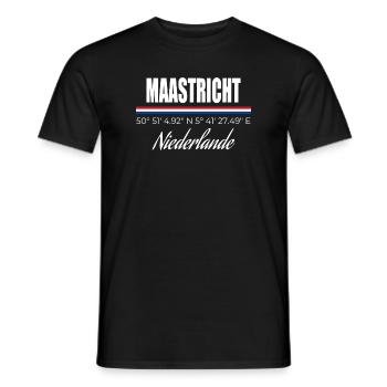 Maastricht - Männer T-Shirt - Schwarz - Vorne - AI Model Male 178 light (178cm)