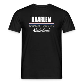 Haarlem - Männer T-Shirt - Schwarz - Vorne - AI Model Male 178 light (178cm)