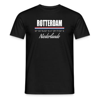 Rotterdam - Männer T-Shirt - Schwarz - Vorne - AI Model Male 178 light (178cm)
