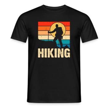 Hiking Retro - Men's T-Shirt - black - Front - AI Model Male 178 light (178cm)