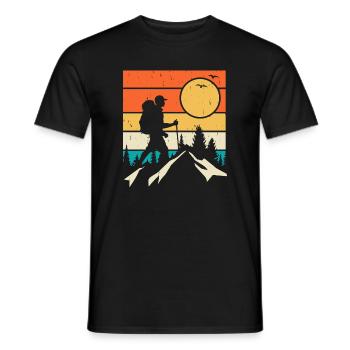 Hiking Retro - Men's T-Shirt - black - Front - AI Model Male 178 light (178cm)