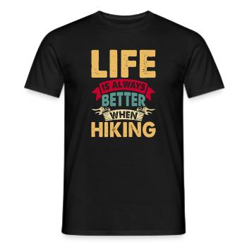 Hiking Hiker Mountaineer Gift - Men's T-Shirt - black - Front - AI Model Male 178 light (178cm)
