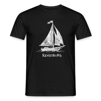 Rendsburg Voilier – Conception de croquis en navigation maritime - T-shirt homme - noir - Devant - AI Model Male 178 light (178cm)