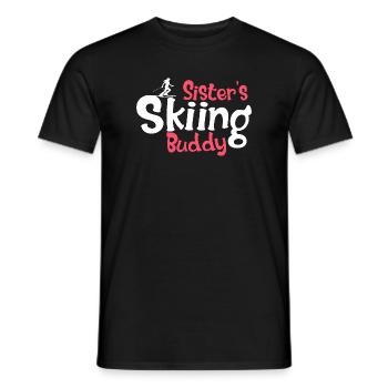 Graphique amusant pour les amateurs de ski pour les sœurs - T-shirt homme - noir - Devant - AI Model Male 178 light (178cm)