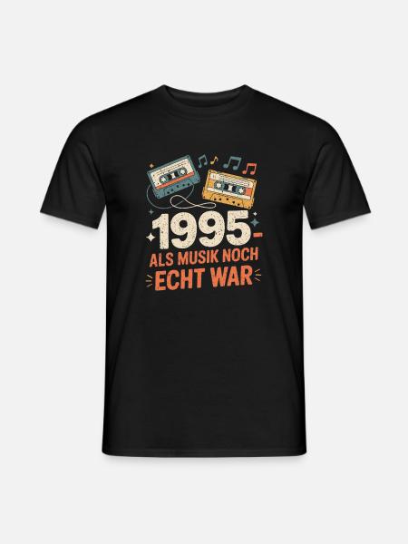1995 Als Musik Noch Echt War - Männer T-Shirt - Schwarz