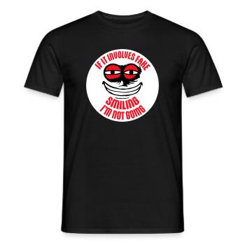 S’il s’agit d’un faux sourire, je ne vais pas le dire - T-shirt homme - noir - Devant - AI Model Male 178 light (178cm)