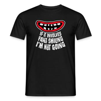 S’il s’agit d’un faux sourire, je ne vais pas le dire - T-shirt homme - noir - Devant - AI Model Male 178 light (178cm)