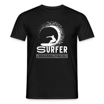 Surfer Wave Winner Design pour les fans de surf - T-shirt homme - noir - Devant - AI Model Male 178 light (178cm)