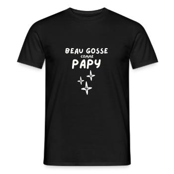 Beau gosse comme Papy - T-shirt homme - noir - Devant - AI Model Male 178 light (178cm)