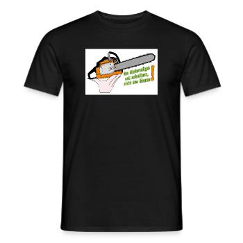 Chainsaw saying work of the saw - Men's T-Shirt - black - Front - AI Model Male 178 light (178cm)