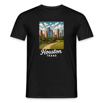 Houston, Texas - T-shirt homme - noir - Devant - AI Model Male 178 light (178cm)