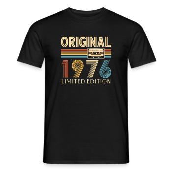 50th Birthday 50th Anniversary Original 1976 - Men's T-Shirt - black - Front - AI Model Male 178 light (178cm)