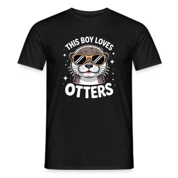 Otter Spruch Jungs Lustiges Otter Geschenk - Männer T-Shirt - Schwarz - Vorne - AI Model Male 178 light (178cm)