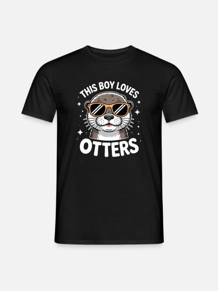 Loutre disant les gars drôle loutre cadeau - T-shirt homme - noir