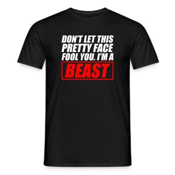 Pretty face funny wrestling wrestler - Men's T-Shirt - black - Front - AI Model Male 178 light (178cm)