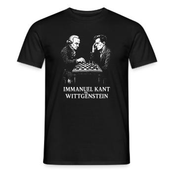 Kant vs Wittgenstein Schachduell - Männer T-Shirt - Schwarz - Vorne - AI Model Male 178 light (178cm)