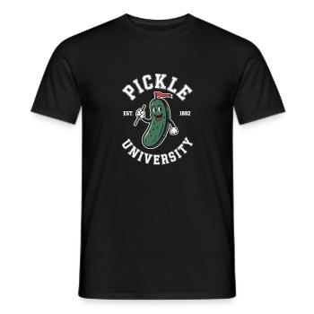 Pickle University Est 1892 Campus Humor - Men's T-Shirt - black - Front - AI Model Male 178 light (178cm)