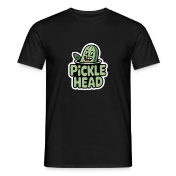 Pickle Head Cucumbers Cartoon Funny Humor - Men's T-Shirt - black - Front - AI Model Male 178 light (178cm)