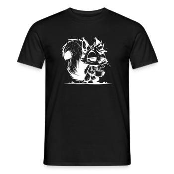 No squirrel at work without coffee - Men's T-Shirt - black - Front - AI Model Male 178 light (178cm)