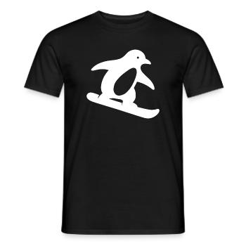 Minimalistischer Pinguin Snowboard Winterurlaub - Männer T-Shirt - Schwarz - Vorne - AI Model Male 178 light (178cm)
