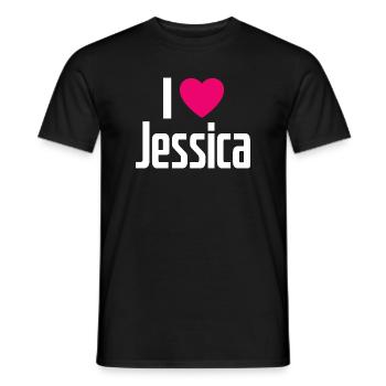 I Love Jessica Pinkes Herz Ich liebe Jessica - Männer T-Shirt - Schwarz - Vorne - AI Model Male 178 light (178cm)