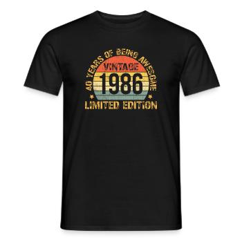 40 Year Birthday Decorations 1985 40th Birthday - Men's T-Shirt - black - Front - AI Model Male 178 light (178cm)