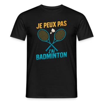 I can't I have badminton - Men's T-Shirt - black - Front - AI Model Male 178 light (178cm)