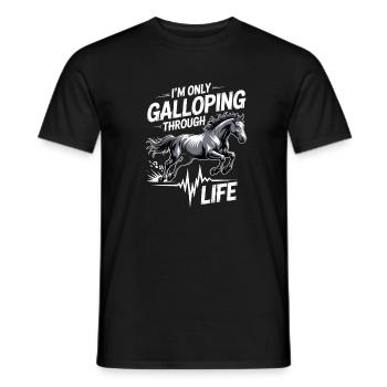Ich Galoppiere Nur Durchs Leben - Männer T-Shirt - Schwarz - Vorne - AI Model Male 178 light (178cm)