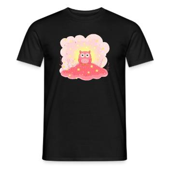 Délicate étoile hibou sur Rose Hill - T-shirt homme - noir - Devant - AI Model Male 178 light (178cm)