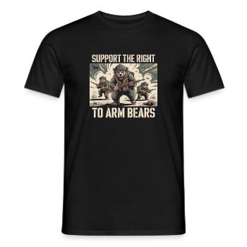 Soutenez le droit d’armer les ours - Funny Memes - T-shirt homme - noir - Devant - AI Model Male 178 light (178cm)