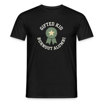 Diplômé très doué en burn-out avec des résultats scolaires - T-shirt homme - noir - Devant - AI Model Male 178 light (178cm)