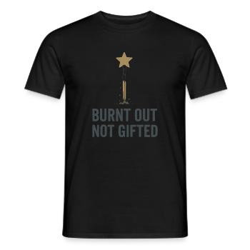 Diplômé très doué en burn-out avec des résultats scolaires - T-shirt homme - noir - Devant - AI Model Male 178 light (178cm)