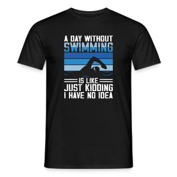 Schwimmen Wassersport Schwimmer Geschenke - Männer T-Shirt - Schwarz - Vorne - AI Model Male 178 light (178cm)
