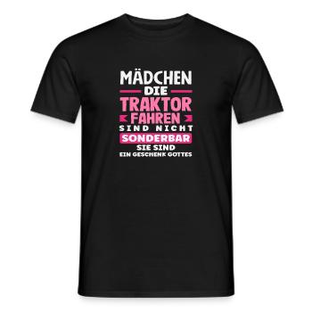 Conducteur de tracteur Drôle Fille de la ferme Tracteur - T-shirt homme - noir - Devant - AI Model Male 178 light (178cm)