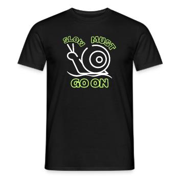 Langsam muss weitergehen - Männer T-Shirt - Schwarz - Vorne - AI Model Male 178 light (178cm)
