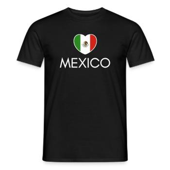 Cœur avec drapeau mexicain, fierté mexicaine - T-shirt homme - noir - Devant - AI Model Male 178 light (178cm)
