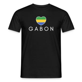 Herz mit gabunischer Flagge, gabunischer Stolz - Männer T-Shirt - Schwarz - Vorne - AI Model Male 178 light (178cm)