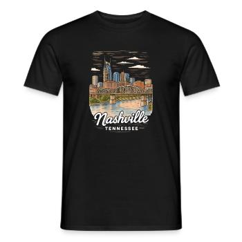 Nashville Tennessee - Männer T-Shirt - Schwarz - Vorne - AI Model Male 178 light (178cm)