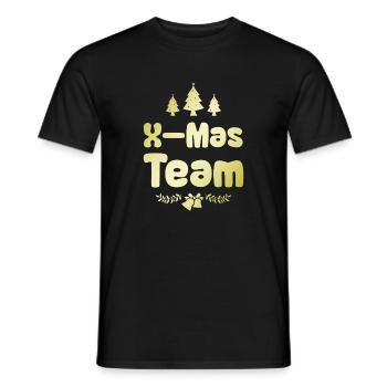 L’équipe X-Mas - T-shirt homme - noir - Devant - AI Model Male 178 light (178cm)