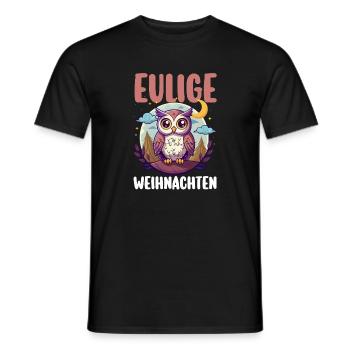 Weihnachtsmann Eule Weihnachtszeit Weihnachts - Männer T-Shirt - Schwarz - Vorne - AI Model Male 178 light (178cm)