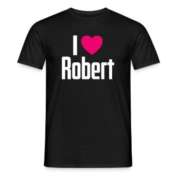 I Love Robert Pinkes Herz Ich liebe Robert - Männer T-Shirt - Schwarz - Vorne - AI Model Male 178 light (178cm)