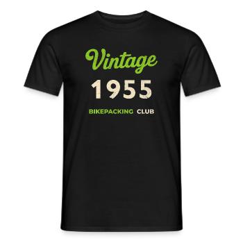 Vintage 1955 – Bikepacking Club Retro Birth Year - Men's T-Shirt - black - Front - AI Model Male 178 light (178cm)