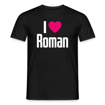 J’aime Roman Pink Heart J’aime Roman - T-shirt homme - noir - Devant - AI Model Male 178 light (178cm)