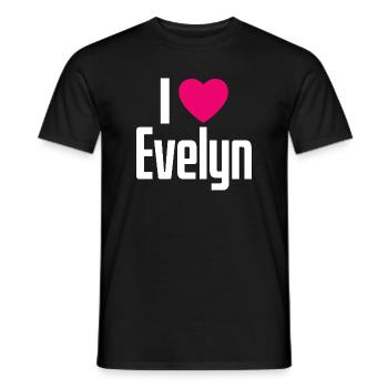 I Love Evelyn Pinkes Herz Ich liebe Evelyn - Männer T-Shirt - Schwarz - Vorne - AI Model Male 178 light (178cm)