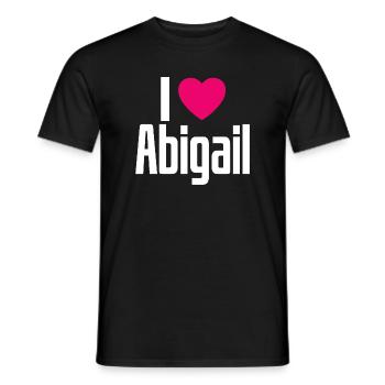 I Love Abigail Pinkes Herz Ich liebe Abigail - Männer T-Shirt - Schwarz - Vorne - AI Model Male 178 light (178cm)