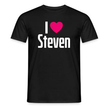 I Love Steven Pinkes Herz Ich liebe Steven - Männer T-Shirt - Schwarz - Vorne - AI Model Male 178 light (178cm)