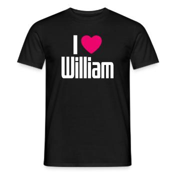 I Love William Pinkes Herz Ich liebe William - Männer T-Shirt - Schwarz - Vorne - AI Model Male 178 light (178cm)