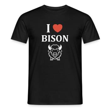 bison - T-shirt homme - noir - Devant - AI Model Male 178 light (178cm)