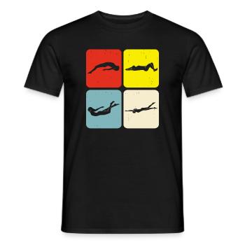 Schwimmen Wassersport Schwimmer Geschenke - Männer T-Shirt - Schwarz - Vorne - AI Model Male 178 light (178cm)